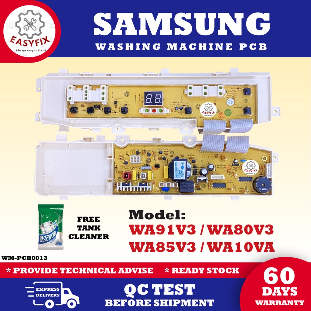 WA91V3 / WA80V3 / WA85V3 / WA10VA SAMSUNG WASHING MACHINE PCB (CONTROL