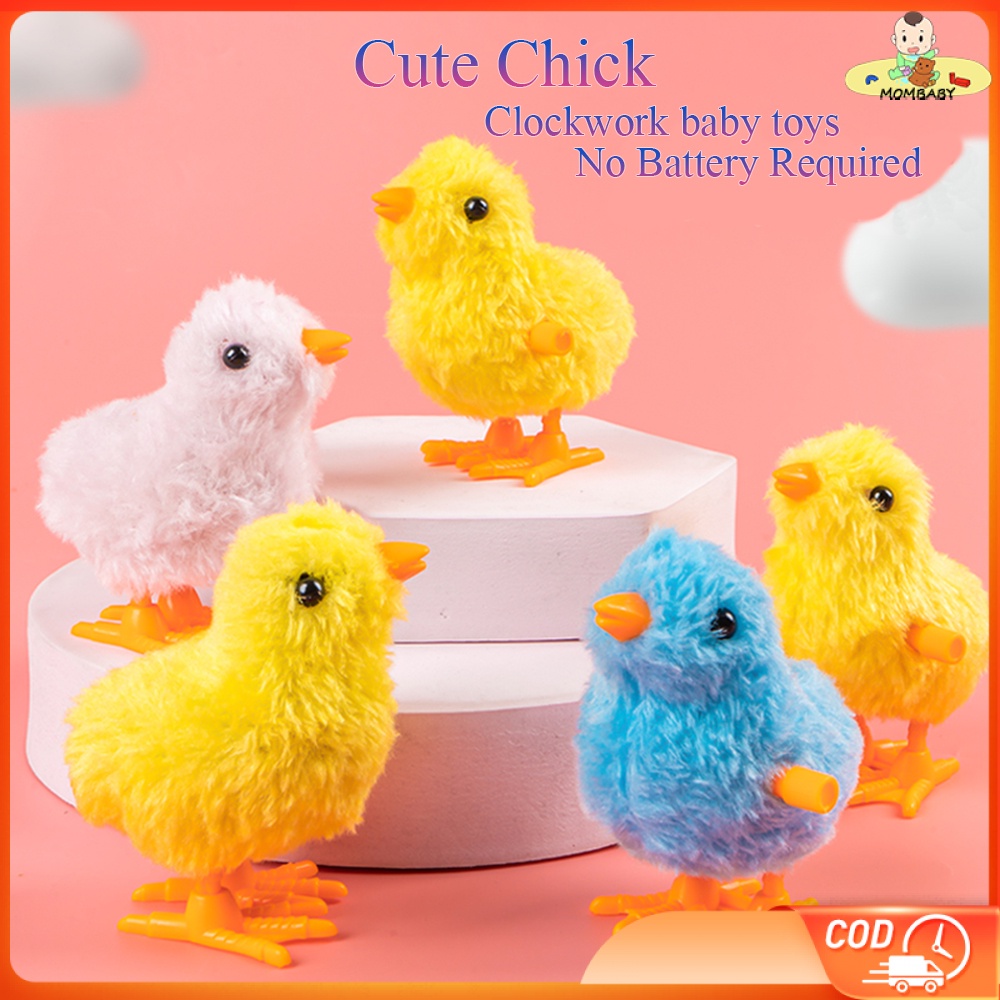 Mombaby Wind Up Walking Toys cute Plush Chicken for baby Small Bird Toy