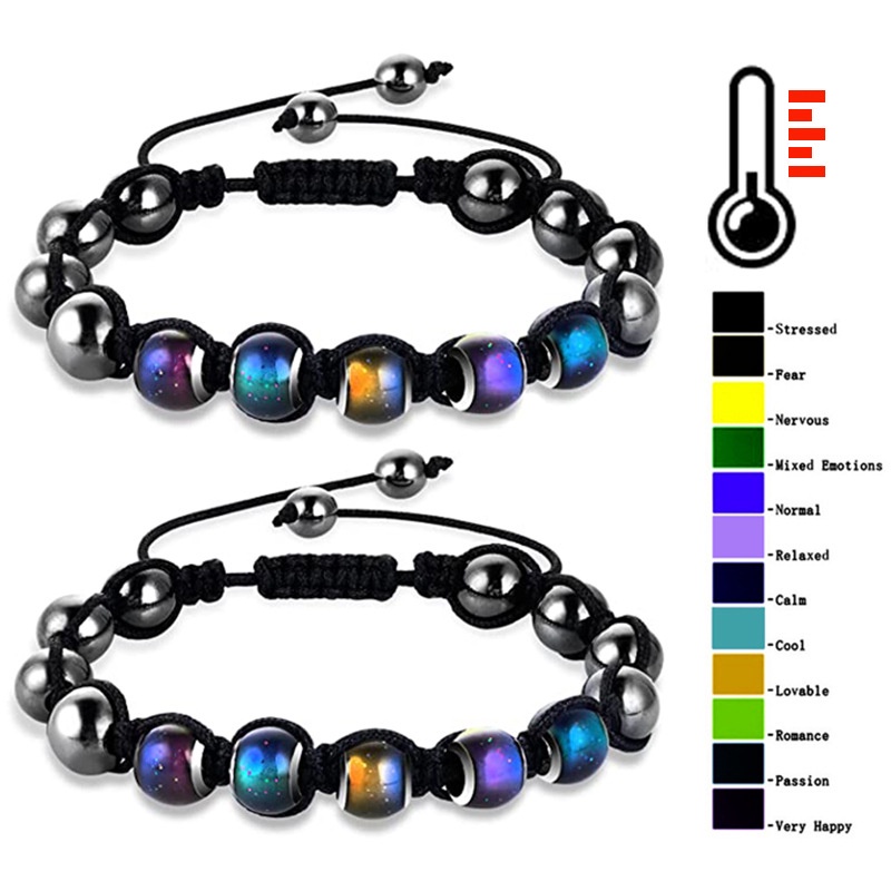 Change Mood Bracelets Temperature Control Beads Braided Bracelets