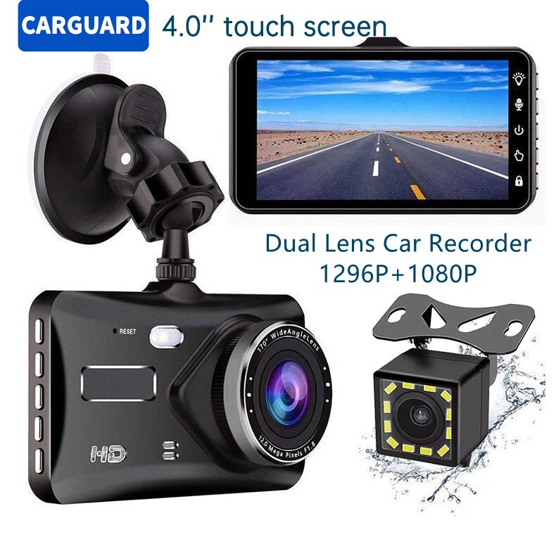 Carguard Dash Cam For Car With Nightvision front and back 4" Touch