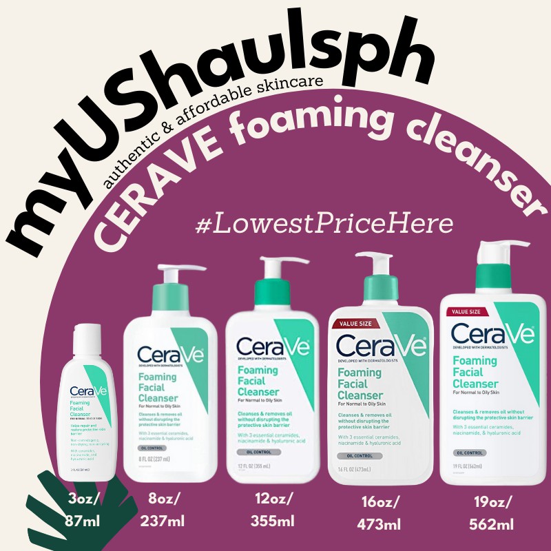 AUTHENTIC CERAVE Foaming Facial Cleanser for Normal to Oily Skin Hyram Dr. Dray Renewing