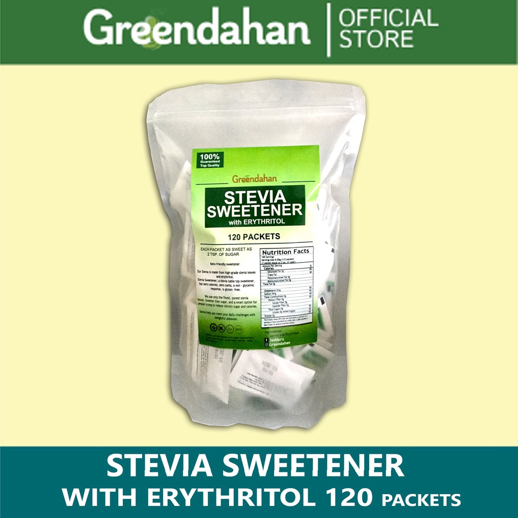 GREENDAHAN/ Organic Stevia Packets with Erythritol 50 & 120 packets