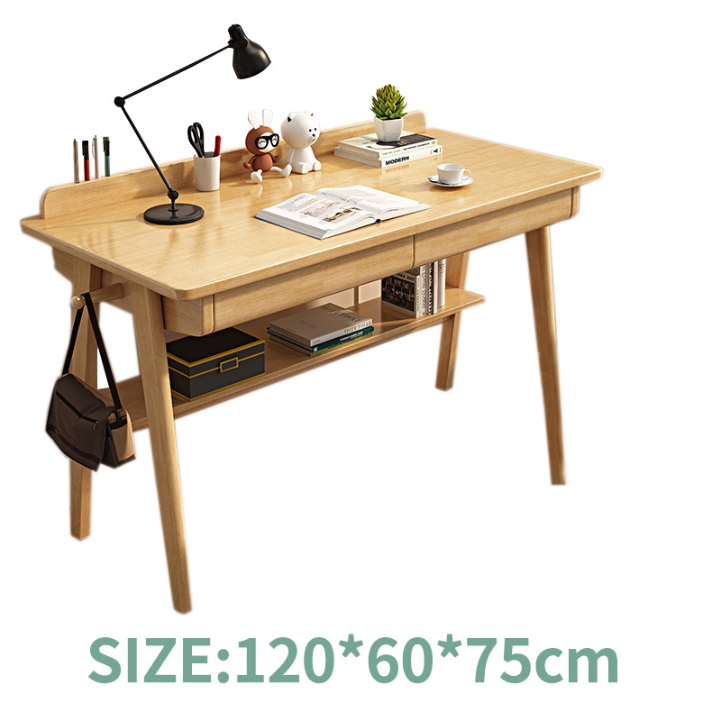 Solid Wood Computer Table Study Desk Home Office Desktop Working Table With Drawer Shopee