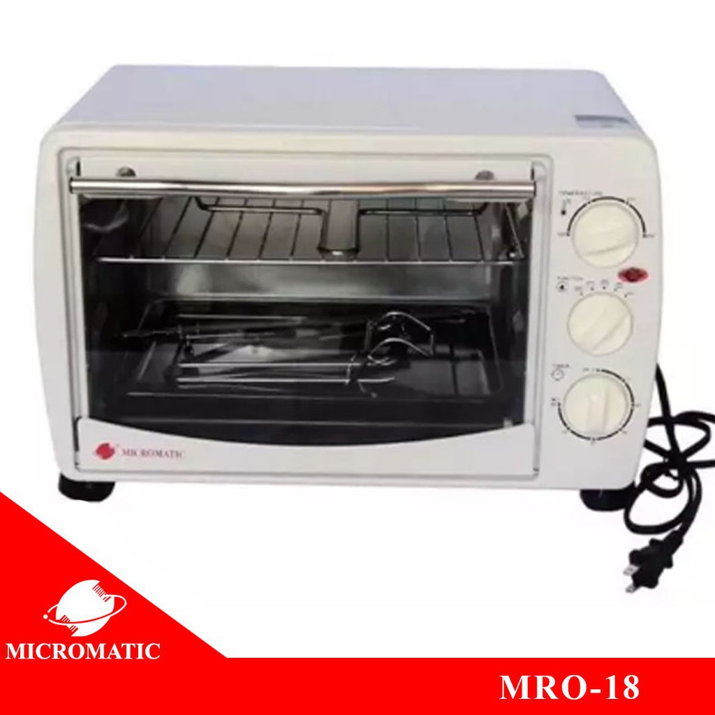 Micromatic MRO18 Electric Rotisserie Oven 19L (White)/ Shopee