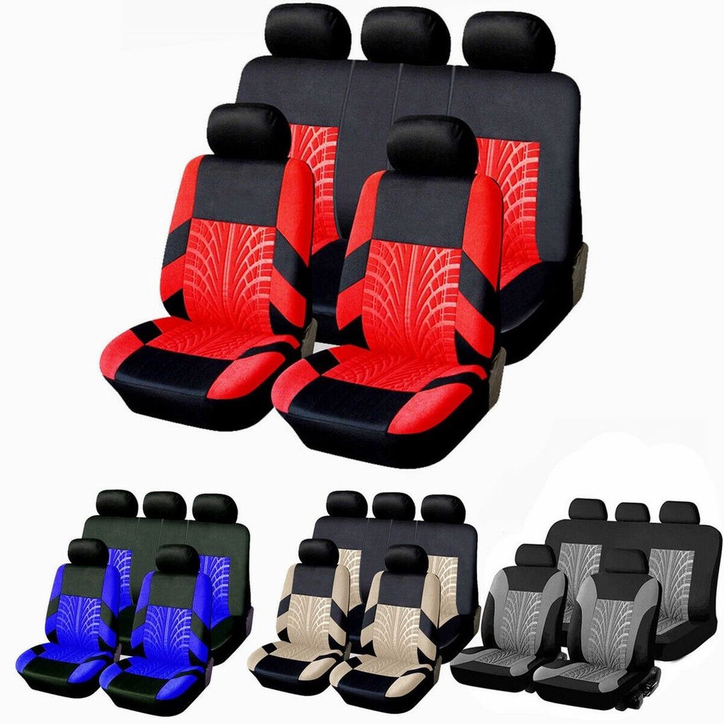 Universal 5 seat Car Seat Cover Set 9Pcs Seat Covers Front Seat Back
