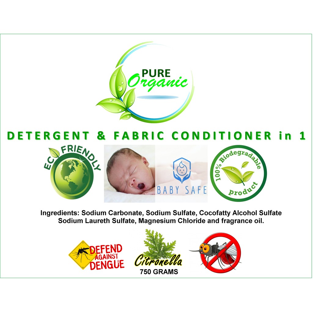 Detergent and Fabric Conditioner Citronella by Pure Organic Baby Safe