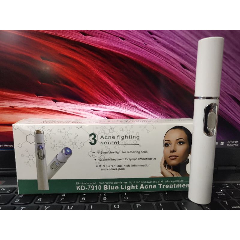 Blue Light Therapy Acne Laser Pen Facial Massager Treatment Soft Scar