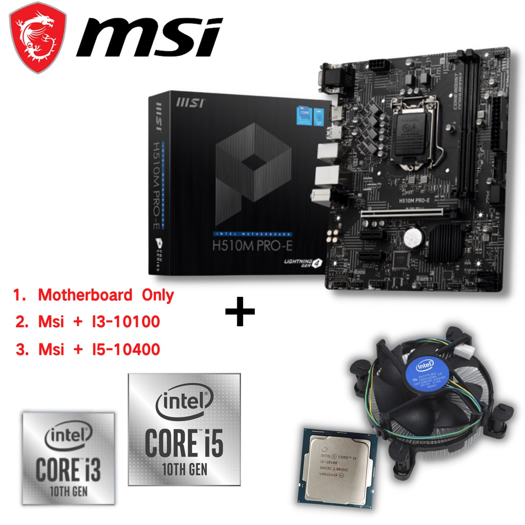 MSI H510M PRO E Motherboard And Bundle Combo Intel® i310100 And i510400 DDR4 LGA1200