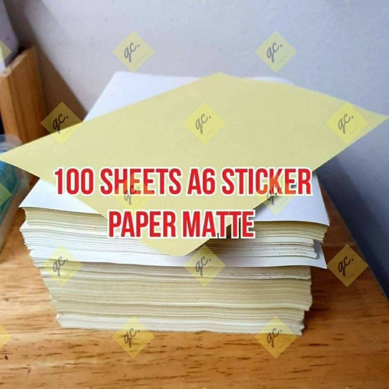 100 sheets A6 sticker paper matte /glossy for waybill Shopee Philippines