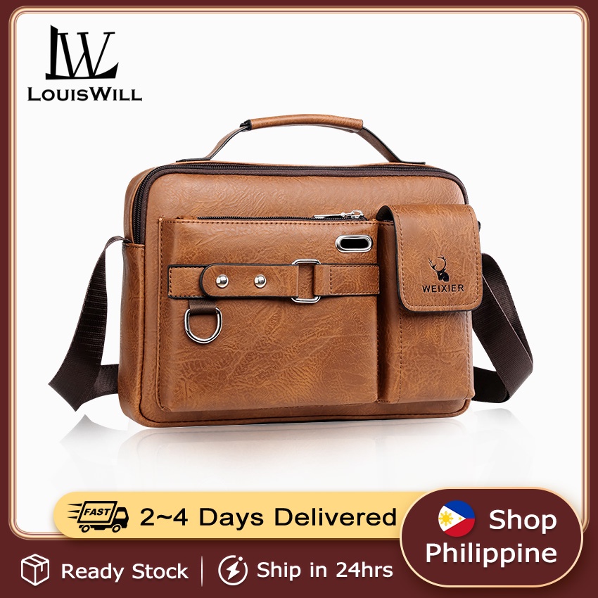 LouisWill Men Shoulder Bag Messenger Bag Crossbody Bags PU Handbag Laptop Briefcases Bag for Man