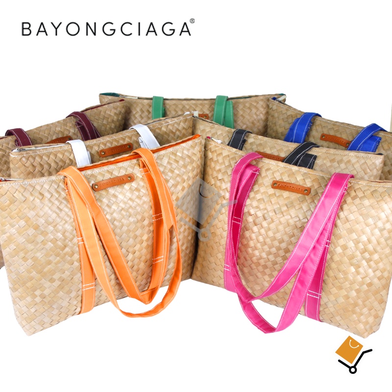 Bayongciaga Classic Buri Bag Canvass Handle Bayong Bag Shopee Philippines