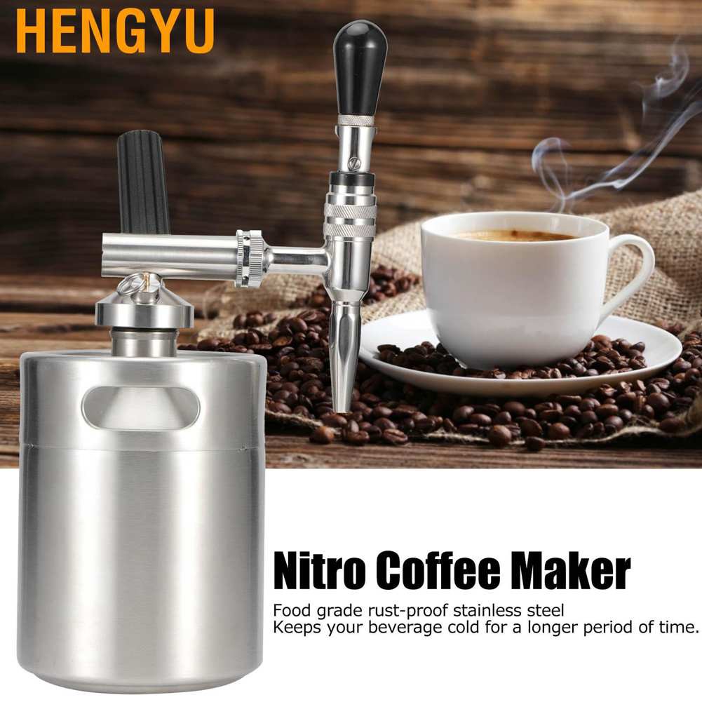 [Ready Stock] Nitro Cold Brew Coffee Maker Stainless Steel Keg Nitrogen