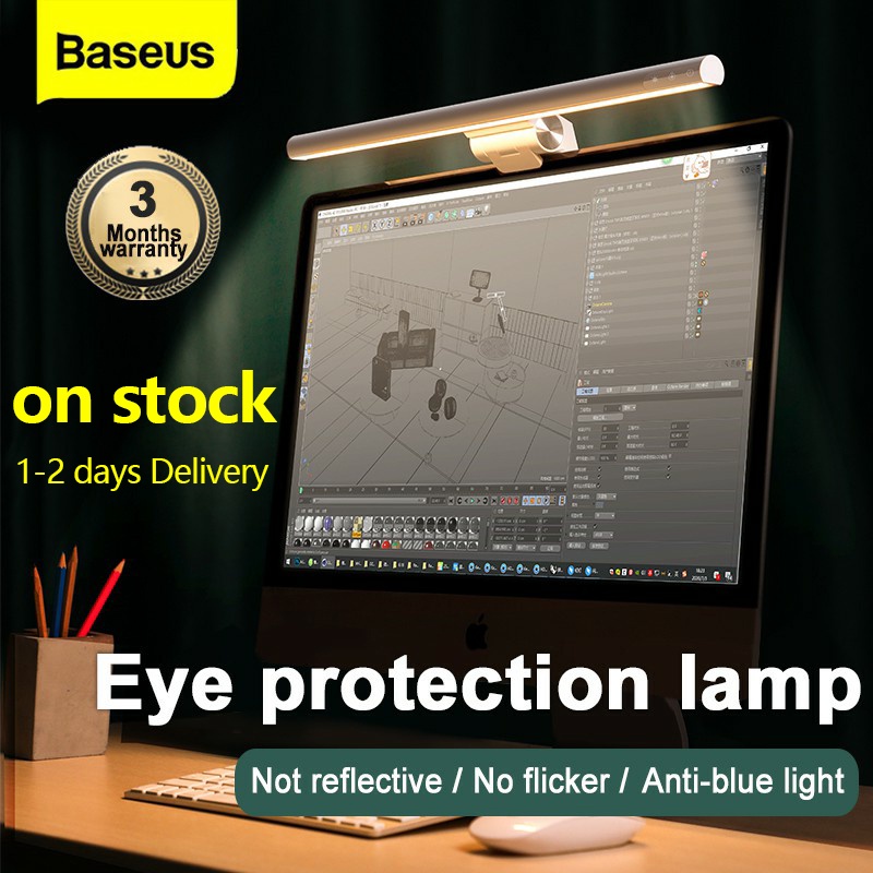 Ready Stock/ Baseus Screenbar Light Desk Lamp Computer Laptop Screen