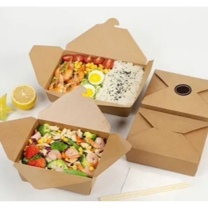 ECO Kraft Paper Take Out Box/Food/Meal Box by 12s Shopee Philippines