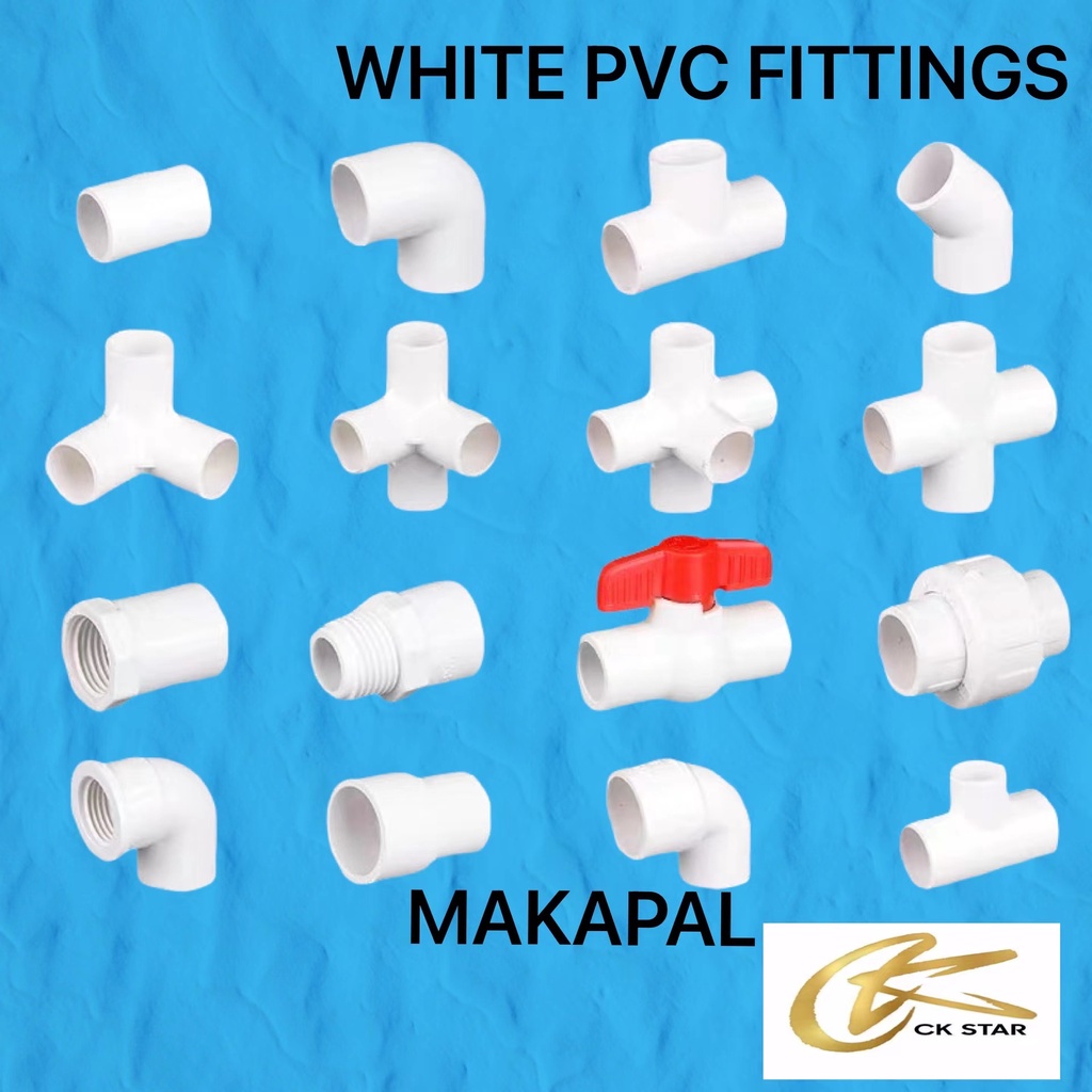 PVC White Fittings 1/2" 3/4'' 1'' Elbow /Tee /Coupling /Female Adapter