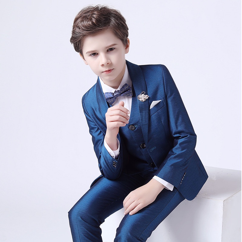 Kids Boys Blazer Vest Pants 3PCS Set Children Baptism Wedding Prom Suit