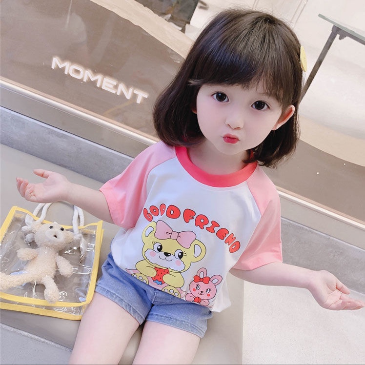 【Lowest price】GirlsTShortSleeve Cotton2021New Fashion Children's