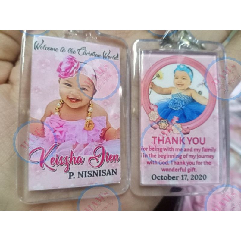 20pcs Keychain souvenir/giveaways for birthday and christening Shopee