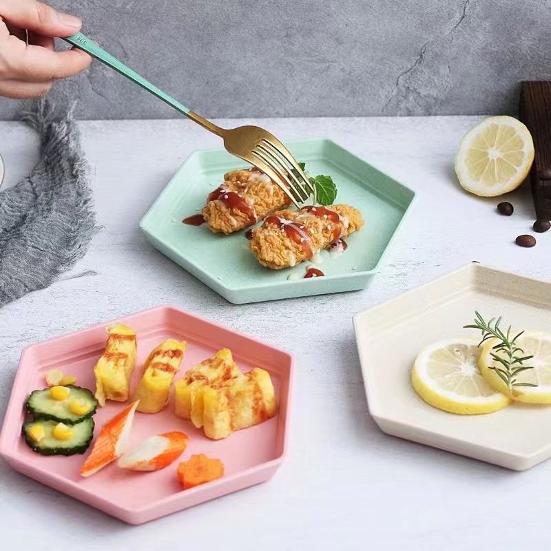 1pcs Korean plate, wheat straw plate, anti falling plate, bone spitting