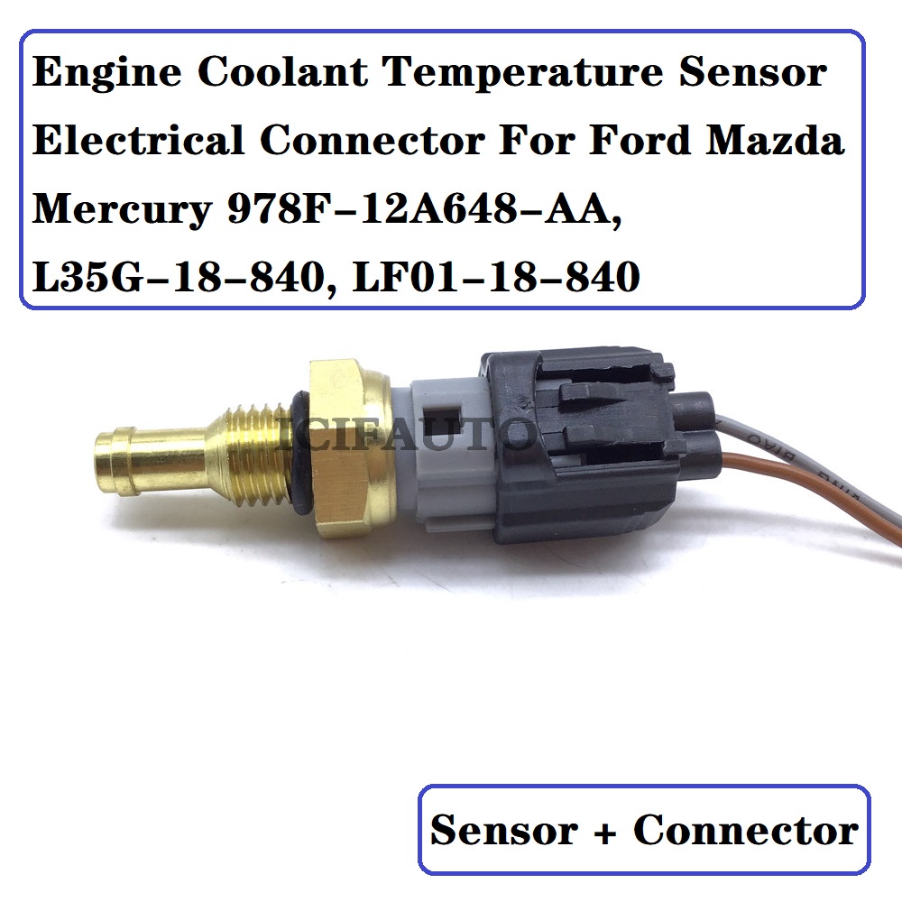 New Engine Coolant Temperature Sensor + Electrical Connector For Ford