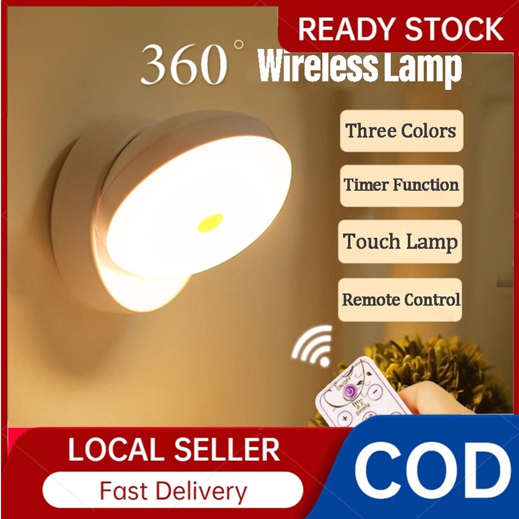 USB Rechargeable Dimmable Touch Control Wall Puck Light LED Remote