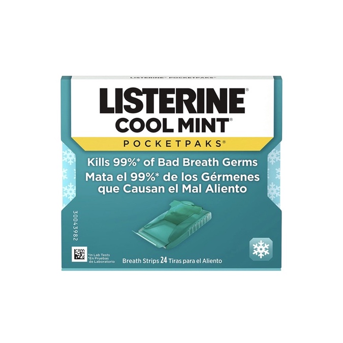 Listerine Pocketpaks Breath Strips, 24Strip x 3 Packs Pocket packs
