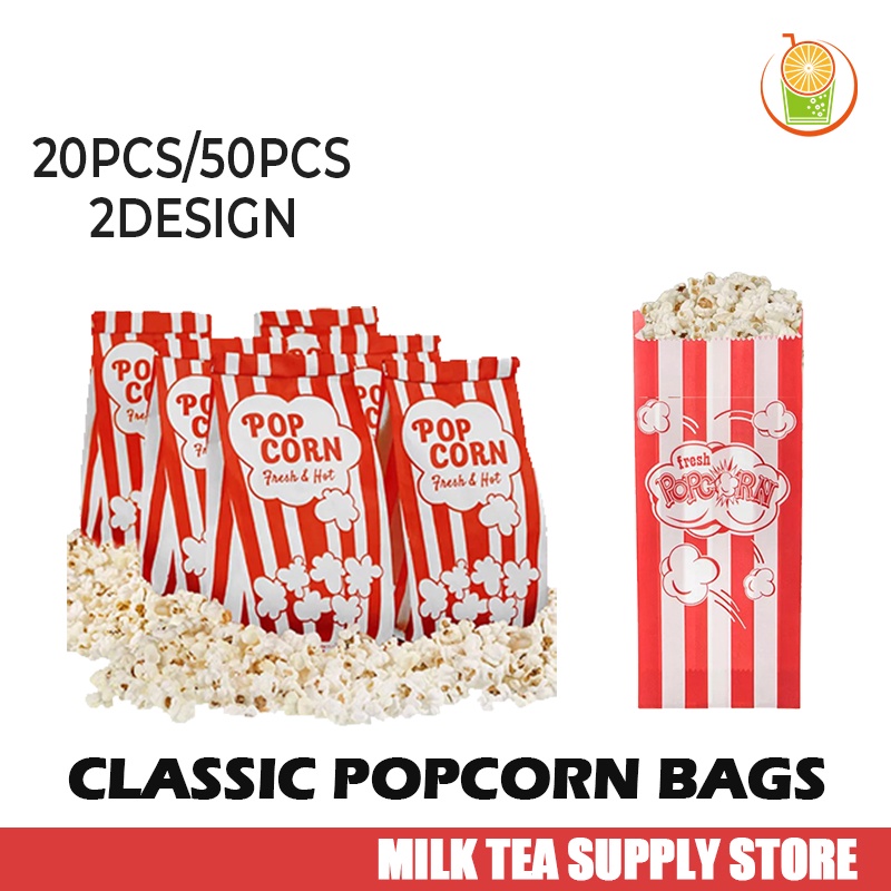 50PCS Wholesale Popcorn Bags Paper Popcorn Container Popcorn Packing