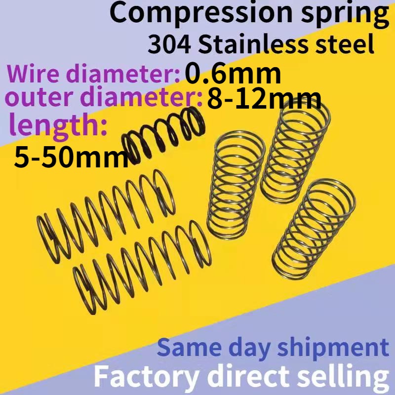 (5pcs) compression spring SUS304 stainless steel wire diameter 0.6mm outer diameter 812mm