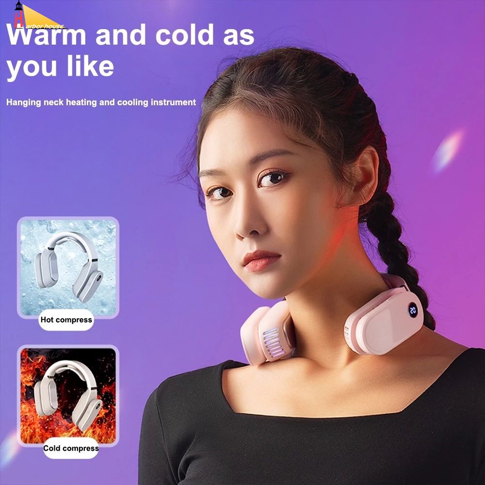 【ins】2021 New Portable Hanging Neck Fan Cooling Heater Heating Air