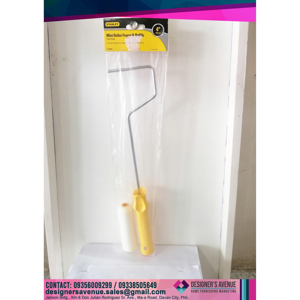 STANLEY Mini Roller Frame & Refill For Water Based Gloss Paint ST29814
