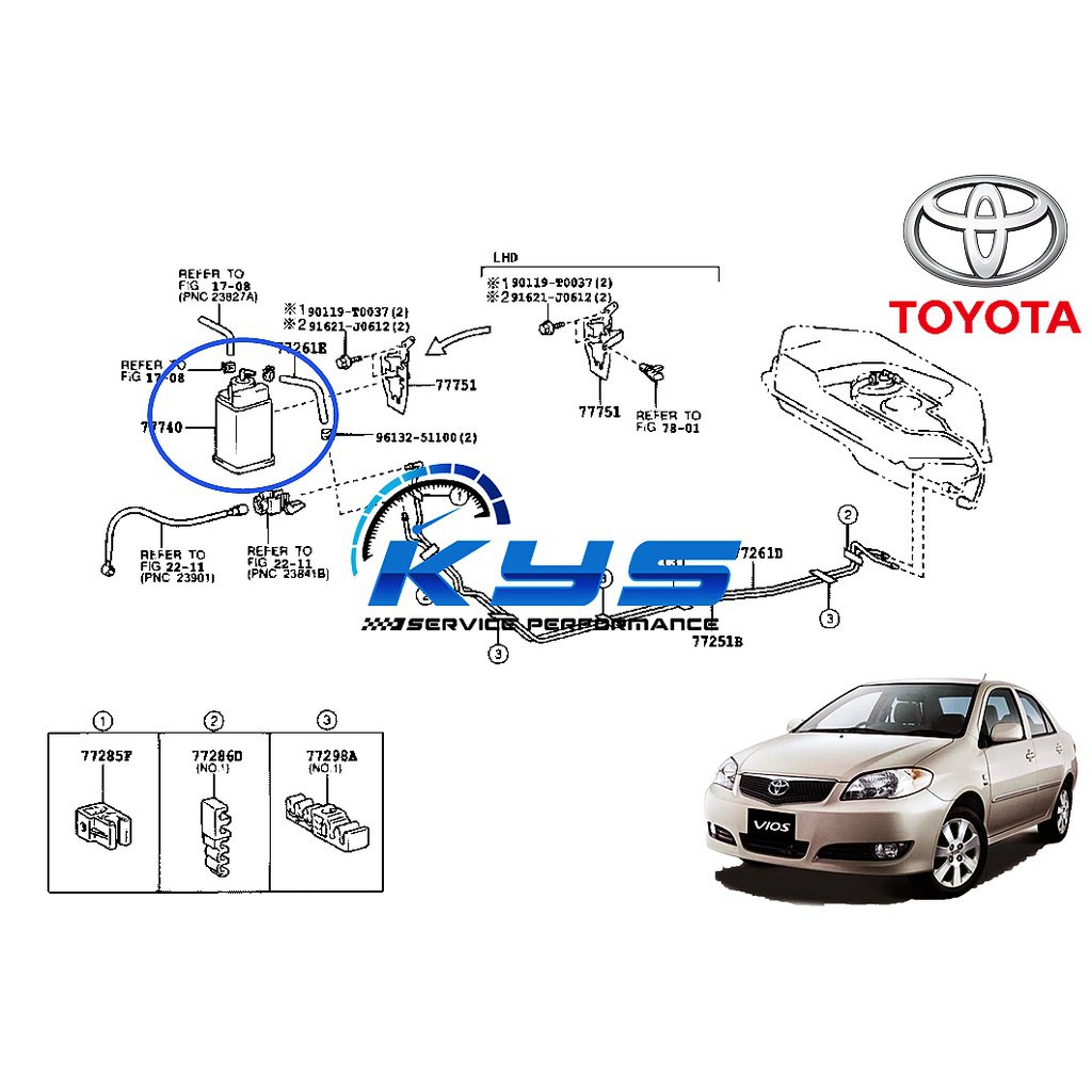 TOYOTA Genuine FUEL CANISTER ASSY CANISTER ASSY, CHARCOAL TOYOTA
