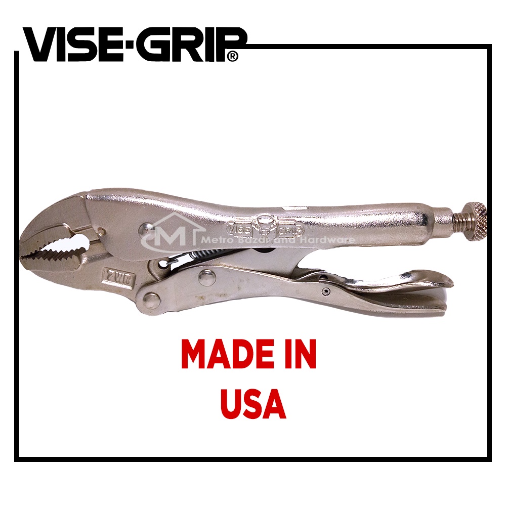 Petersen Vise Grip 7WR MADE IN USA Curved Jaw with Wire Cutter 175mm 7