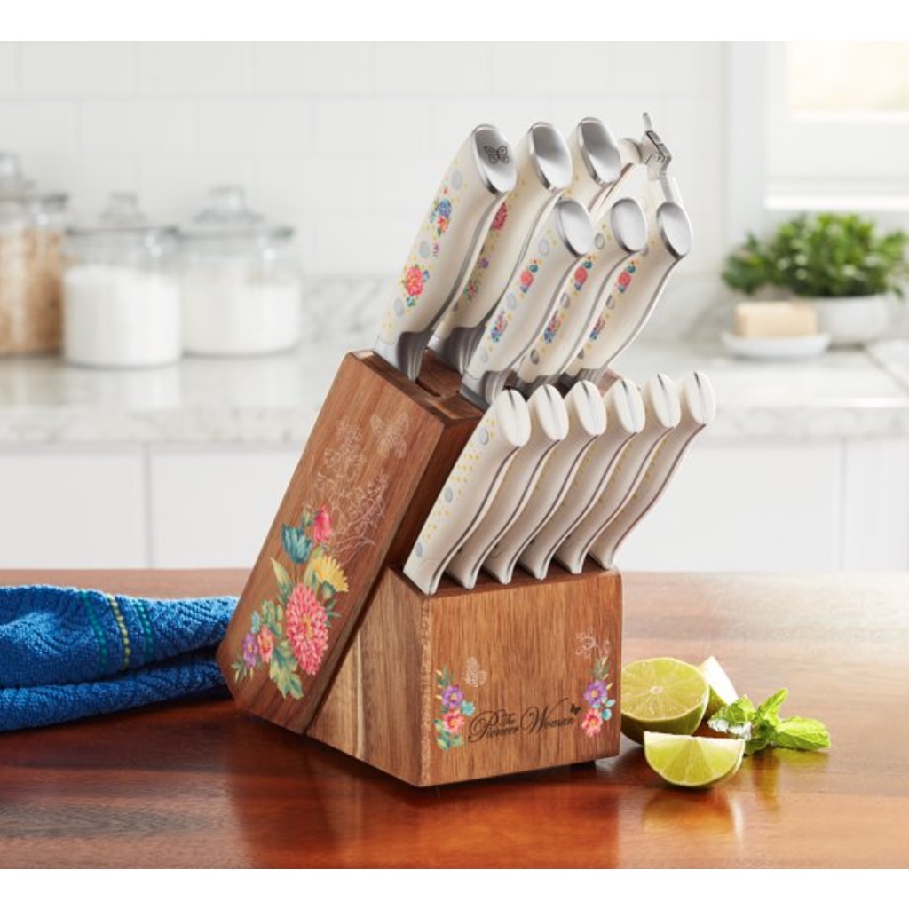 The Pioneer Woman Signature Cutlery Set with Wood Block Shopee