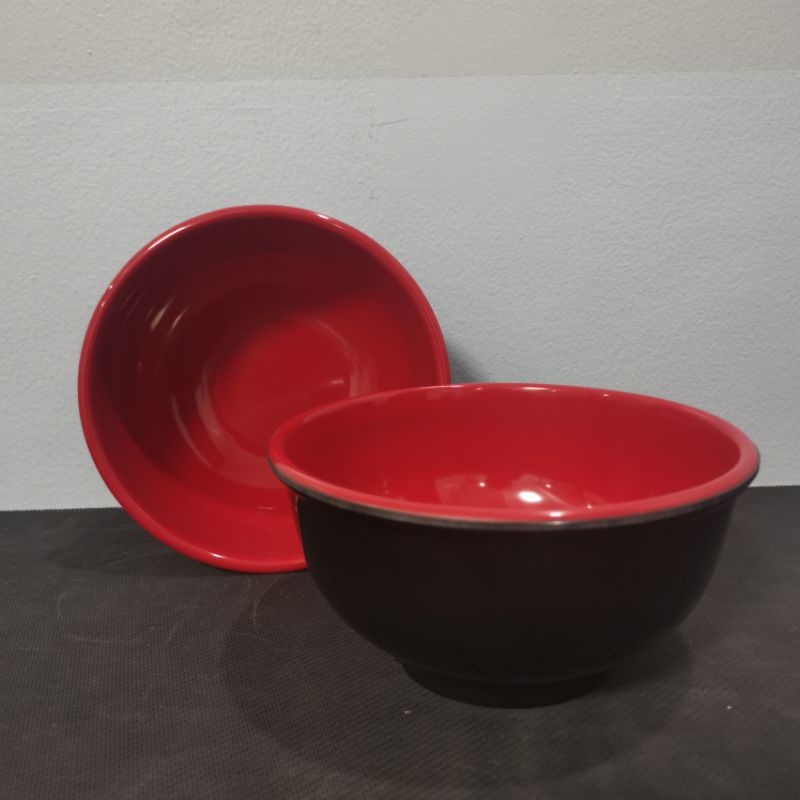 3/6pcs Black & Red Melamine Noodle Bowl/Rice Bowl Shopee Philippines
