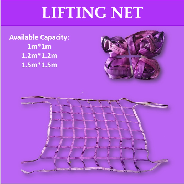 Mago 1T Lifting Cargo Net Purpel bing Cargo Net Purpule and Green