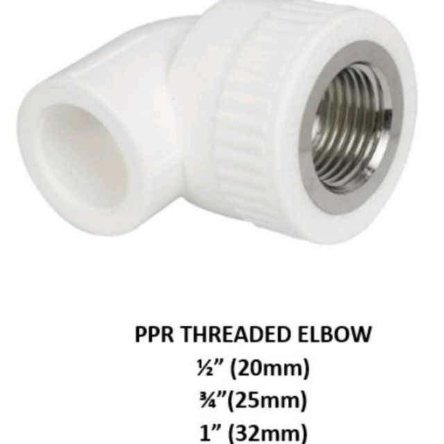 PPR Threaded Elbow / Elbow with Thread / Female Elbow 1/2" 3/4" 1" 20mm