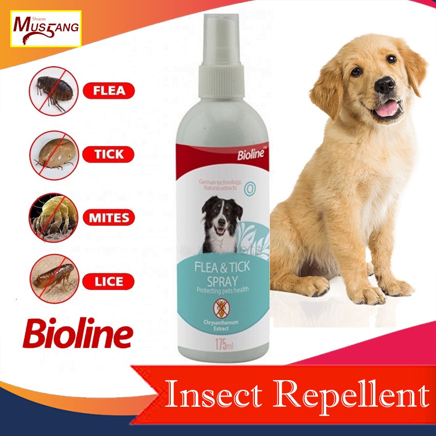 Bioline Flea & Tick Spray Anti Tick and Flea Lice Spray for Dogs 175ml