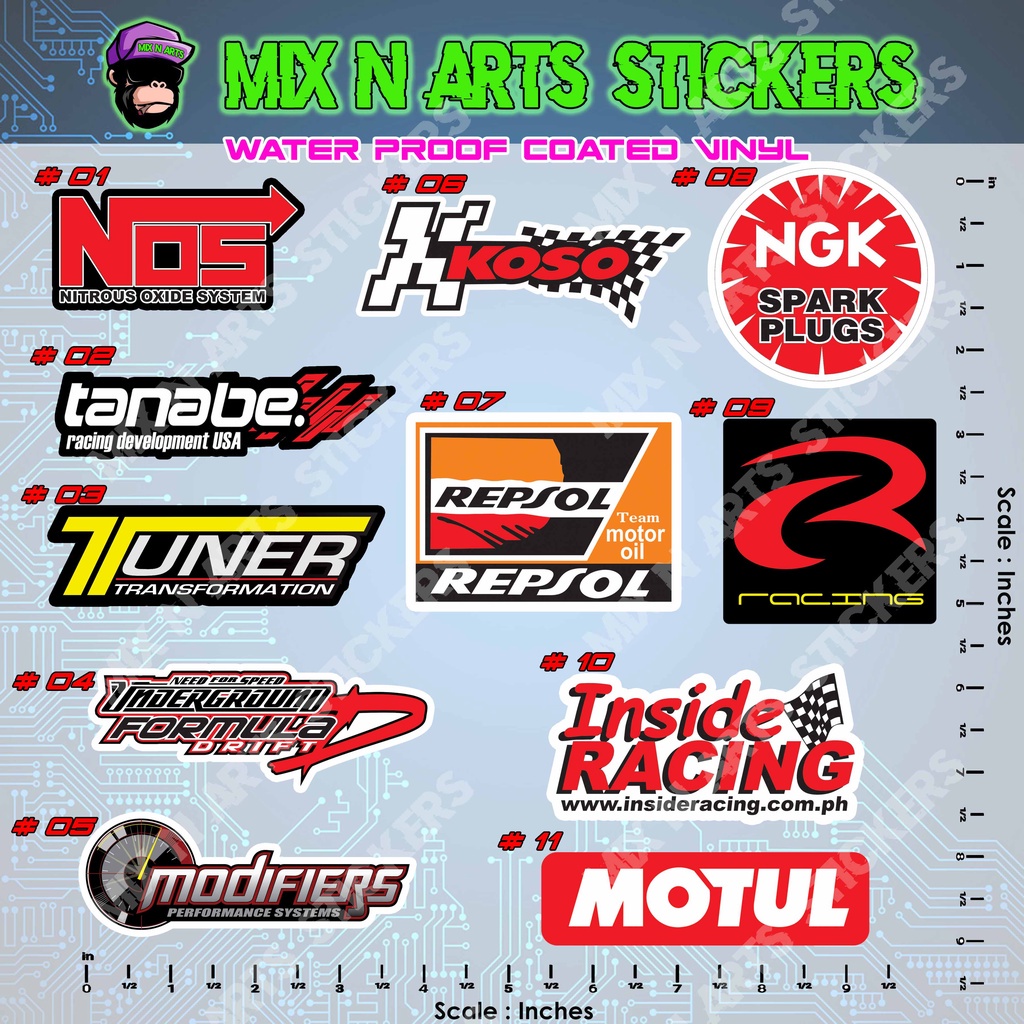 Thailand Motorcycle Decals 11 Waterproof Vinyl Sticker for Motorcycle