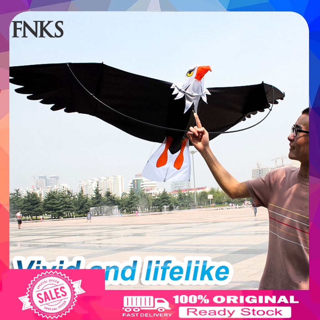 【smk】2m Kite Huge Eagle Novelty Plaid Cloth with String Handle Toy