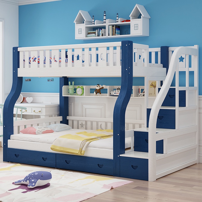 Double Bed Bunk Bed Solid Wood Double Bed TwoLayer Children's Bed