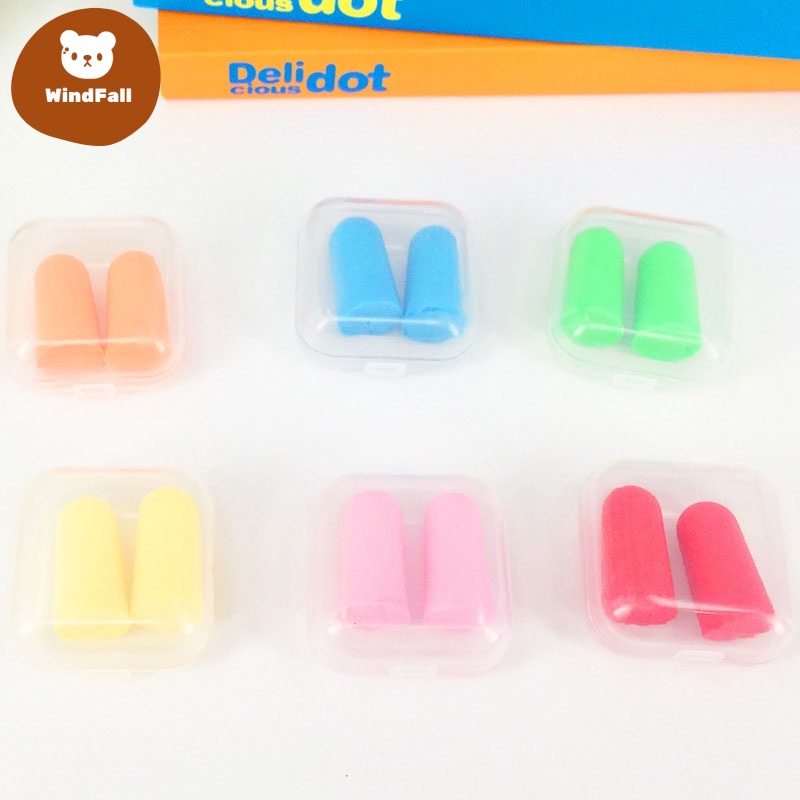 Soft Sponge Ear Plugs Sound Insulation Antinoise Earplugs with Storage