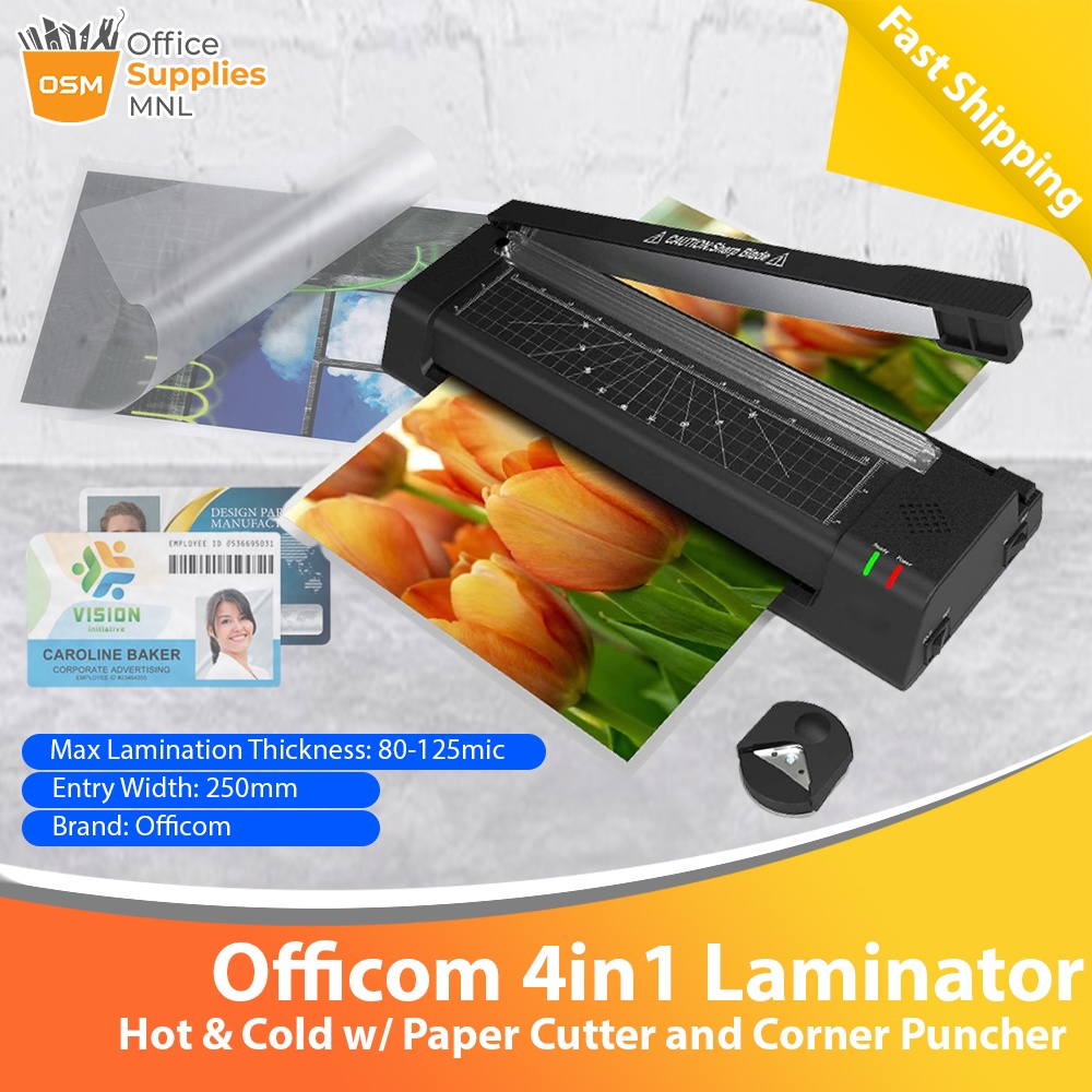 4in1 Laminator A3 Size Hot & Cold with PAPER CUTTER & CORNER TRIMMER