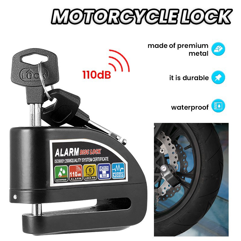 Motorcycle Bicycle Disc lock with Alarm System Shopee Philippines