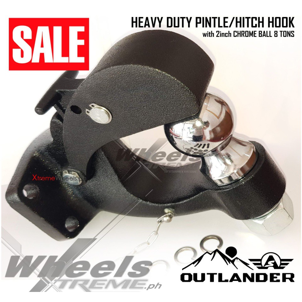OUTLANDER PINTLE HOOK / TRAILER HITCH HOOK with 2 inch Chrome Ball 8