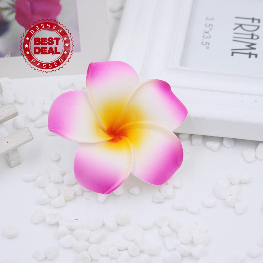 Women Fake Egg Plumeria Flower Hair Clip Accessories Hawaiian Hair