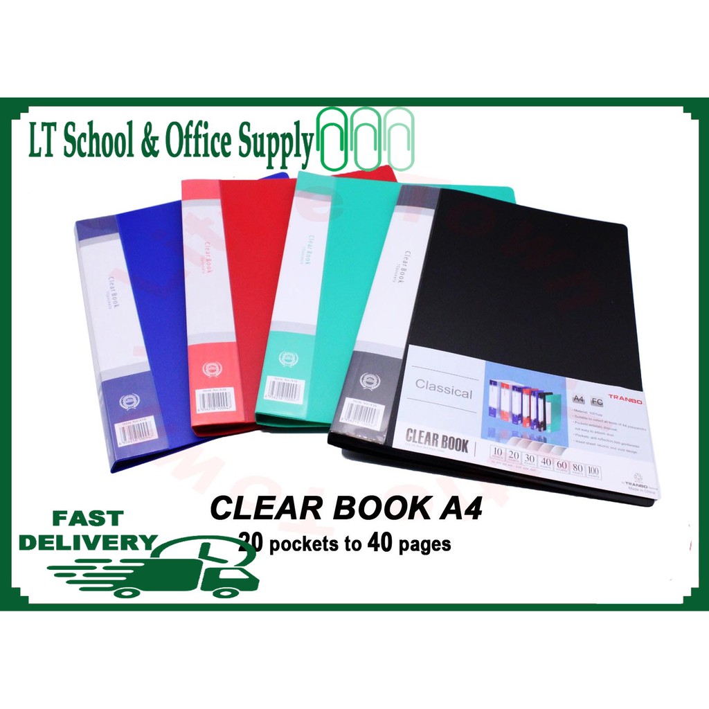 20 Pockets to 40 Pages Clear Book Display Book NonRefillable