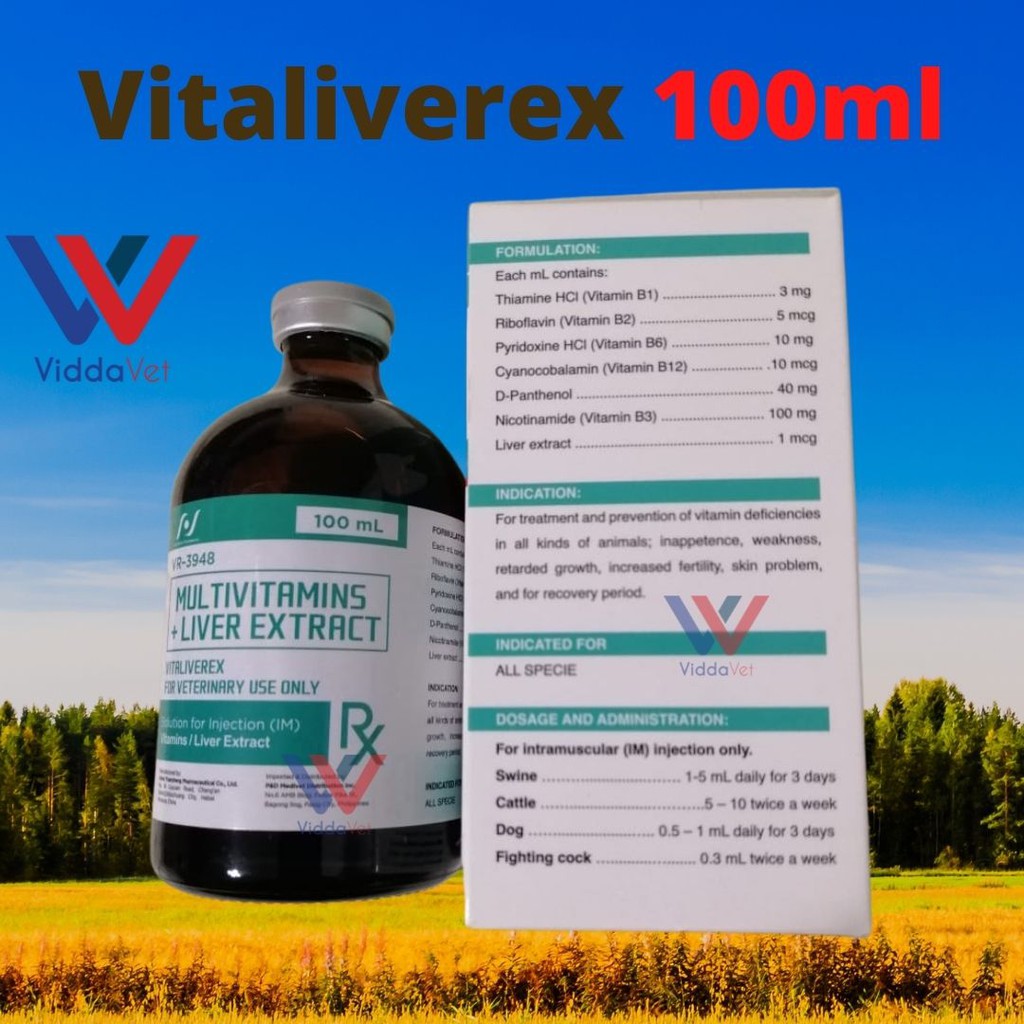 Viddavet Vitaliverex 100ml (Multivitamins + liver extract) for pets