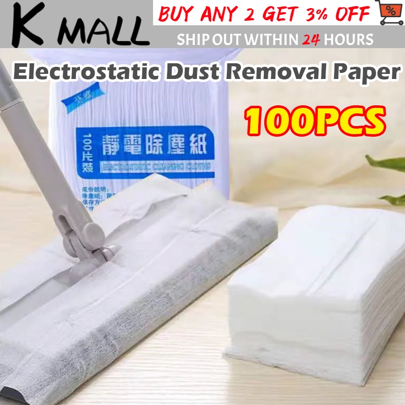 100pcs Disposable Electrostatic Dust Removal Mop Paper Home Kitchen