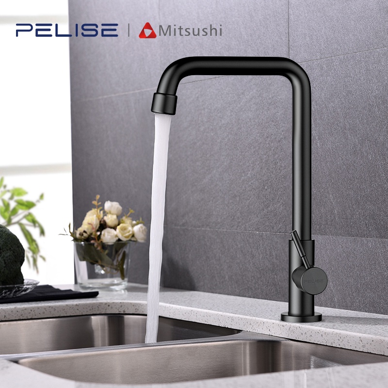 Pelise by Mitsushi Kitchen Faucet Black Tap 360° Rotate Faucet