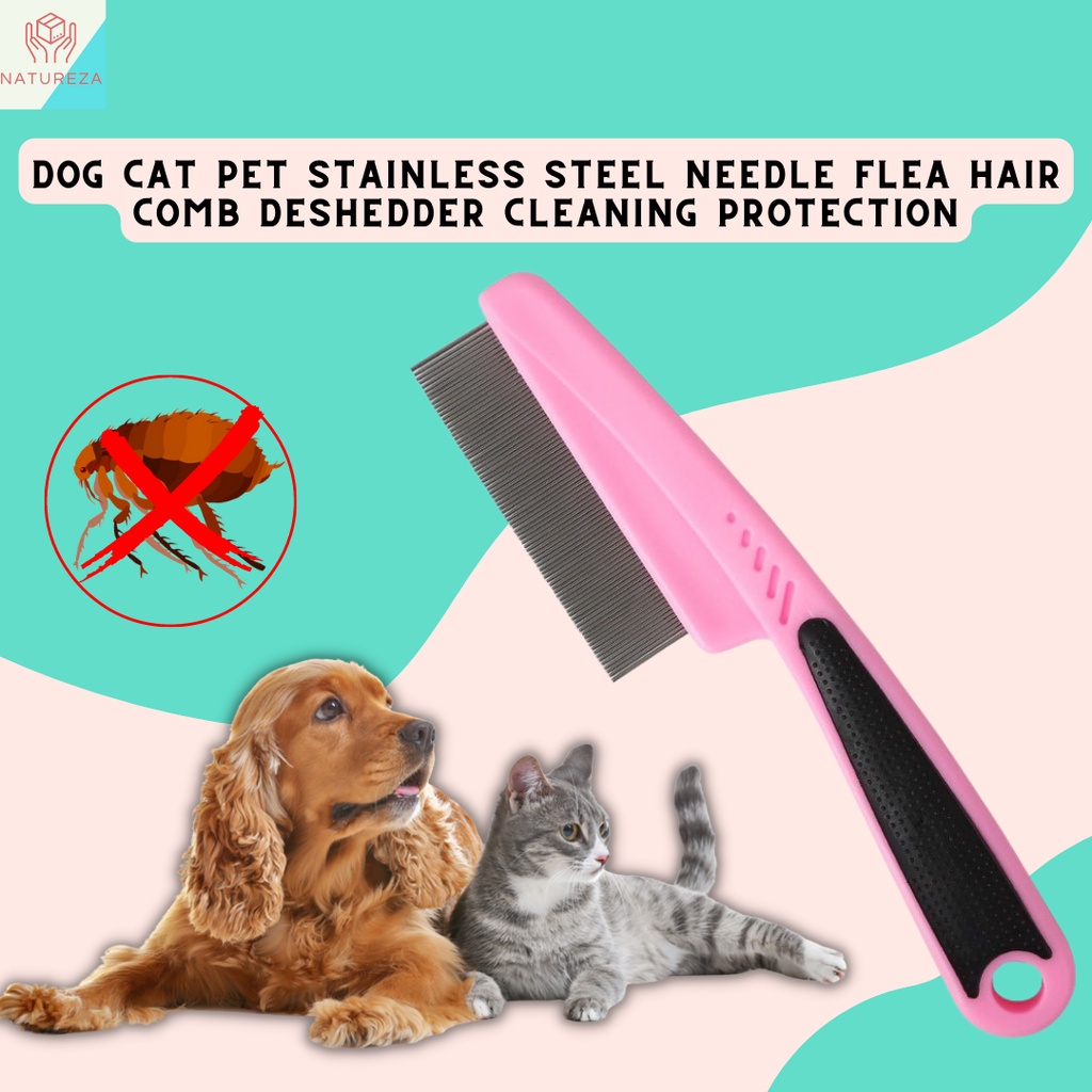 Dog Cat Pet Stainless Steel Needle Flea Hair Comb Brush Deshedder